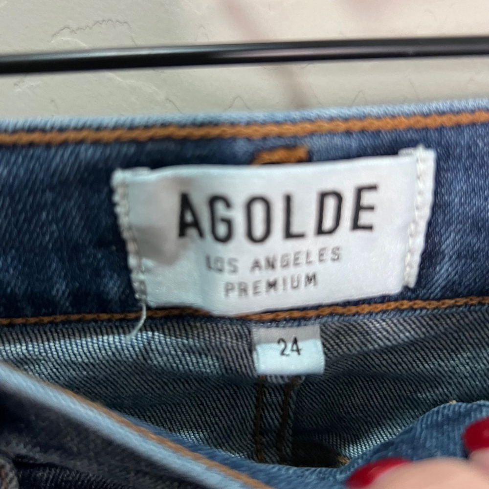 AGOLDE Jeans Distressed Blue Trendy Skinny Denim Cotton Turkey 90’s Slim Vintage - Picture 7 of 16